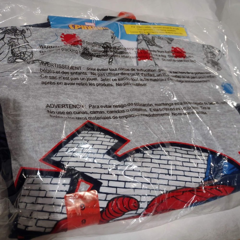 NEW! NWT MARVEL🕷️SPIDER-MAN Kids 4-piece Set Cotton PJ Pajamas🕷 - Picture 7 of 8